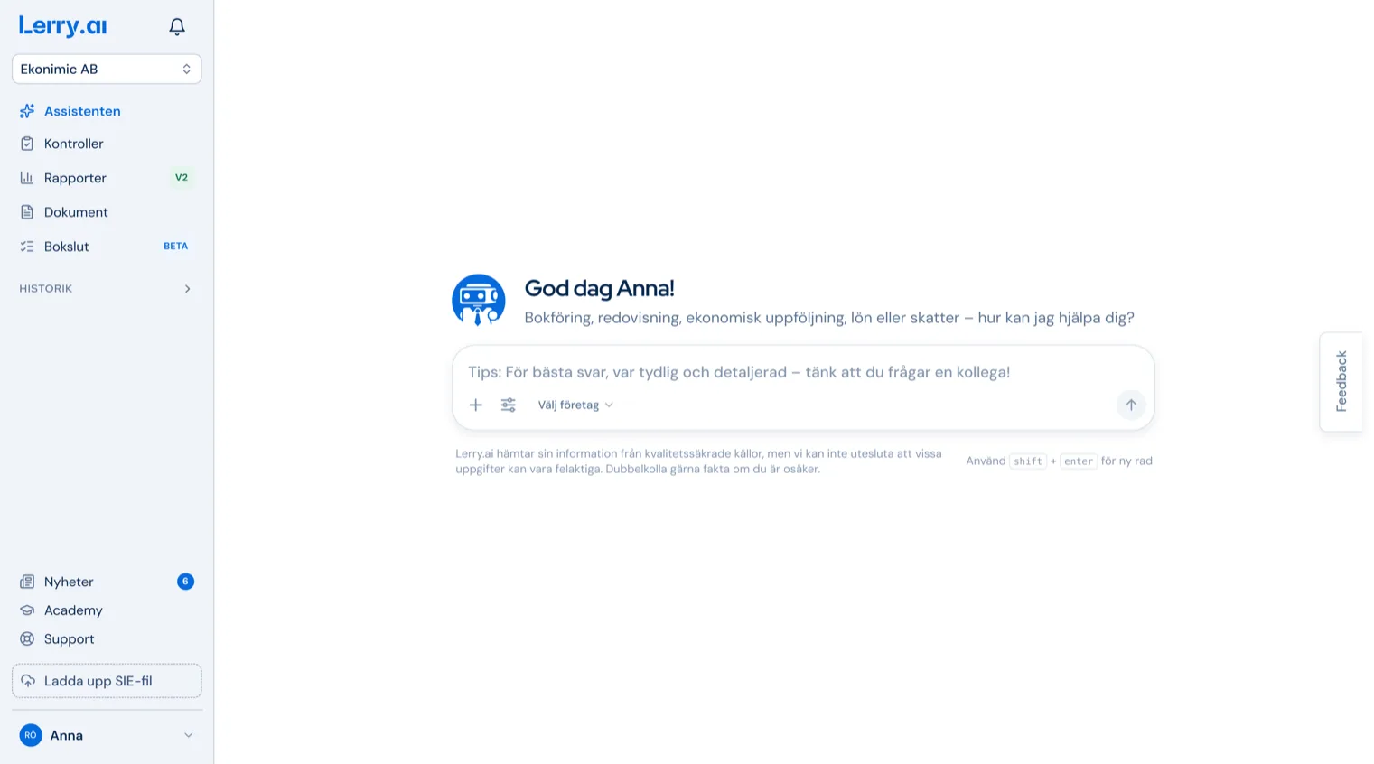 Lerry.ai Dashboard