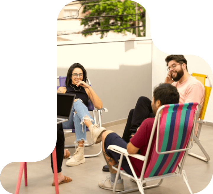 The team in a meeting